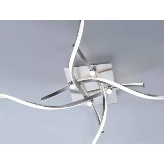 LED-Deckenleuchte, futuristisch, filigran, dimmbar, Eye-Catcher, silber