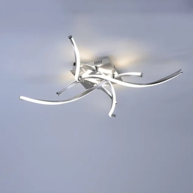 LED-Deckenleuchte, futuristisch, filigran, dimmbar, Eye-Catcher, silber