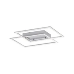 LED Deckenleuchte, futuristsiches Design, stahlfarben, flach,
