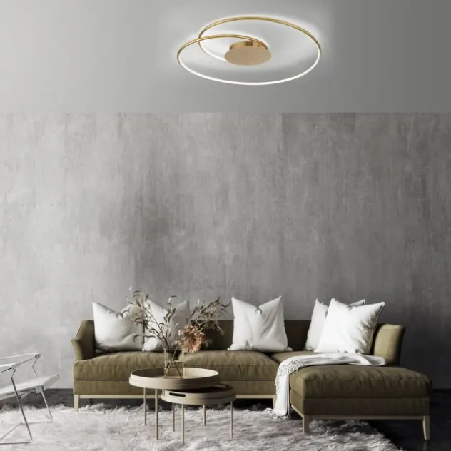 LED Deckenleuchte gold dimmbar Tronicdimmer warmweiß Innenleuchte