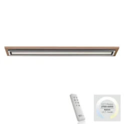 LED-Deckenleuchte, Holzoptik, dimmbar, Fernbedienung, CCT
