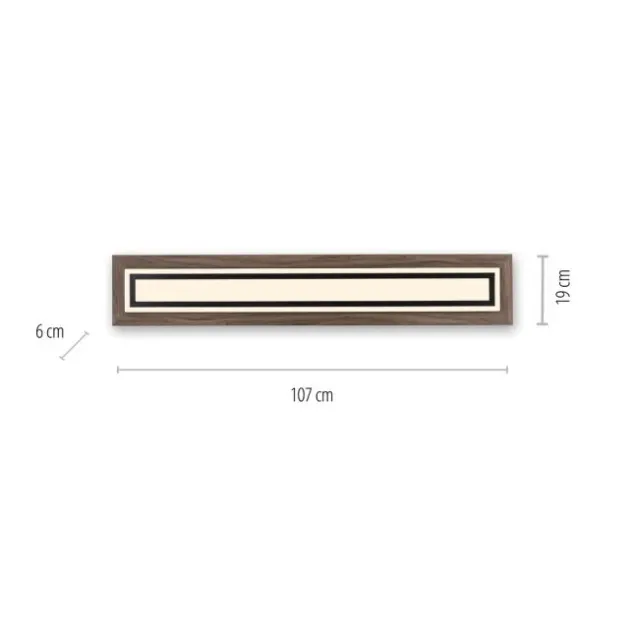 LED-Deckenleuchte, Holzoptik, dimmbar, Fernbedienung, CCT