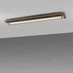 LED-Deckenleuchte, Holzoptik, dimmbar, Fernbedienung, CCT