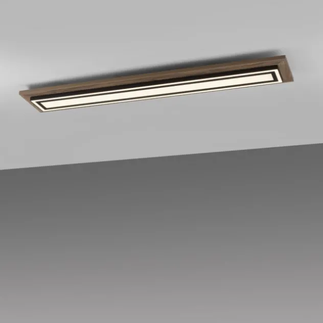 LED-Deckenleuchte, Holzoptik, dimmbar, Fernbedienung, CCT