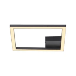 LED Deckenleuchte IVEN, schwarz, 1 quadrat, flach, warmweiß, modern
