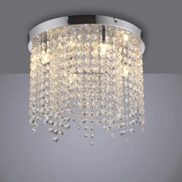 LED Deckenleuchte KULUNKA, chrom, Kristallanhänger