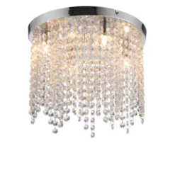LED Deckenleuchte KULUNKA, chrom, Kristallanhänger