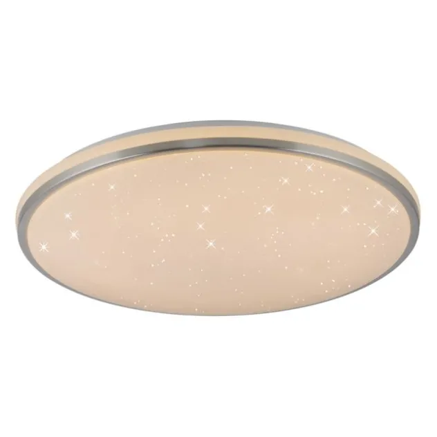 LED Deckenleuchte KYLE, stahl, rund, dimmbar, Sternenhimmeloptik, D 49 cm