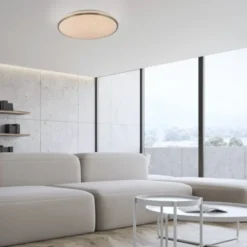 LED Deckenleuchte KYLE, stahl, rund, dimmbar, Sternenhimmeloptik, D 49 cm