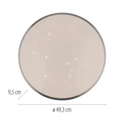 LED Deckenleuchte KYLE, stahl, rund, dimmbar, Sternenhimmeloptik, D 49 cm