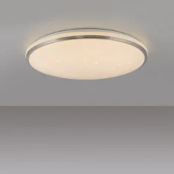 LED Deckenleuchte KYLE, stahl, rund, dimmbar, Sternenhimmeloptik, D 49 cm