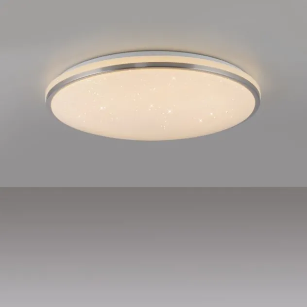 LED Deckenleuchte KYLE, stahl, rund, dimmbar, Sternenhimmeloptik, D 49 cm