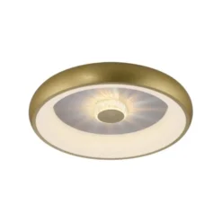 LED Deckenleuchte messing matt rund Kristalleffekte dimmbar