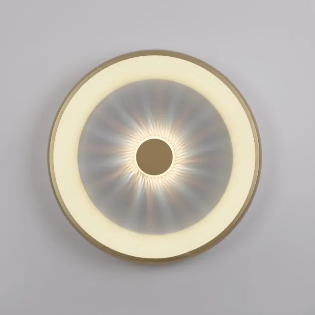 LED Deckenleuchte messing matt 61x61 rund Kristalleffekte dimmbar steuerbar