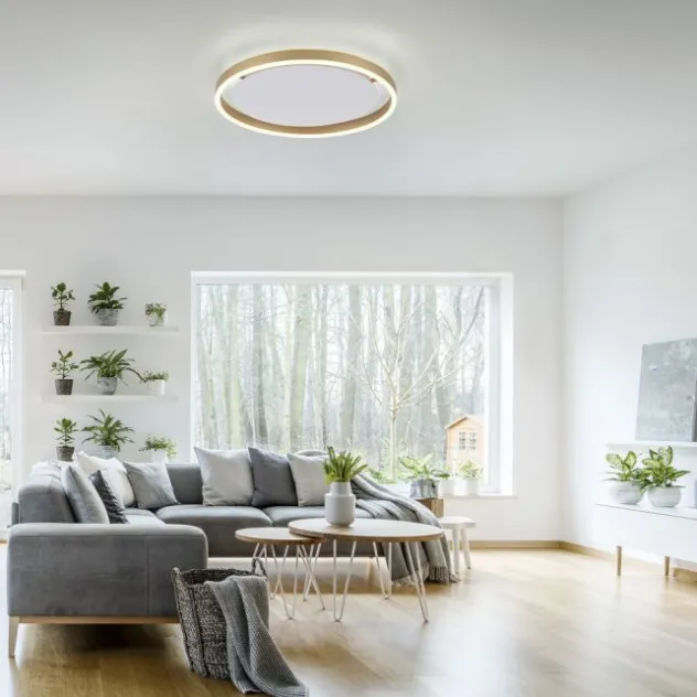 LED Deckenleuchte messing matt rund Ø40cm dimmbar Switchmo warmweiß