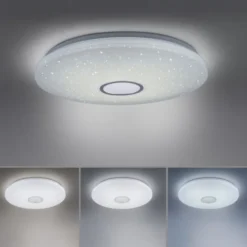 LED Deckenleuchte, Nachthimmel Optik, dimmbar, rund, Fernbedienung, modern