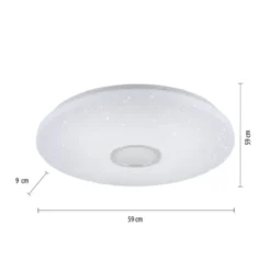 LED Deckenleuchte, Nachthimmel Optik, dimmbar, rund, Fernbedienung, modern