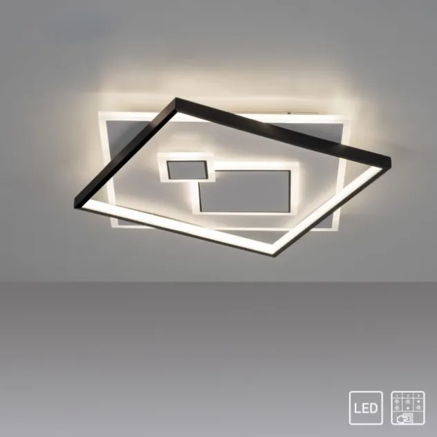 LED Deckenleuchte quadratisch schwarz weiß schaltbar warmweiß Licht