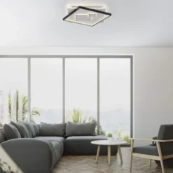 LED Deckenleuchte quadratisch schwarz weiß schaltbar warmweiß Licht