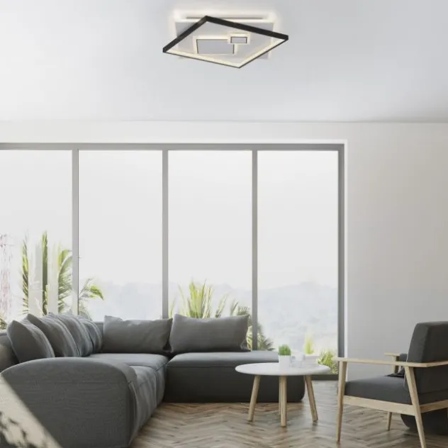 LED Deckenleuchte quadratisch schwarz weiß schaltbar warmweiß Licht