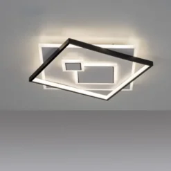 LED Deckenleuchte quadratisch schwarz weiß schaltbar warmweiß Licht