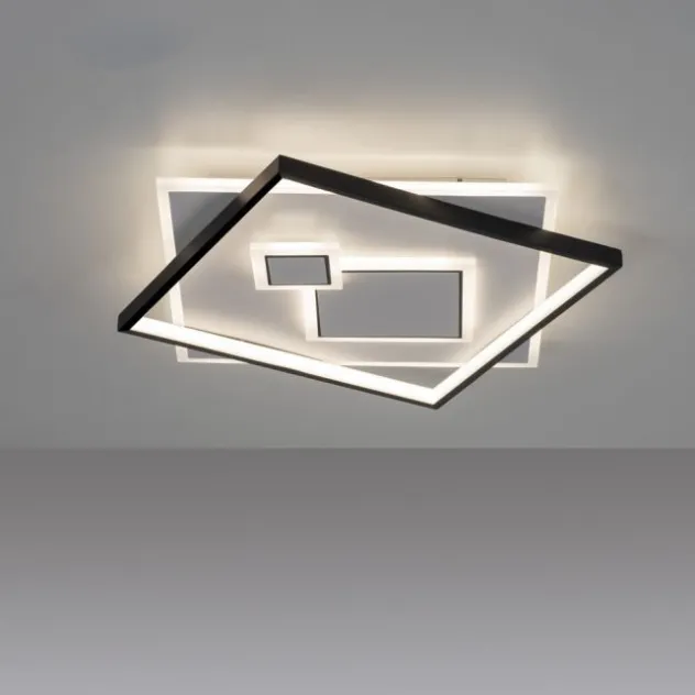 LED Deckenleuchte quadratisch schwarz weiß schaltbar warmweiß Licht