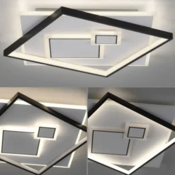 LED Deckenleuchte quadratisch schwarz weiß schaltbar warmweiß Licht