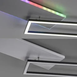 LED Deckenleuchte rechteckig aluminium CCT dimmbar Rainbow RGB