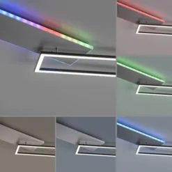 LED Deckenleuchte rechteckig aluminium CCT dimmbar Rainbow RGB
