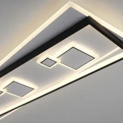 LED Deckenleuchte rechteckig schwarz weiß schaltbar warmweiß Licht