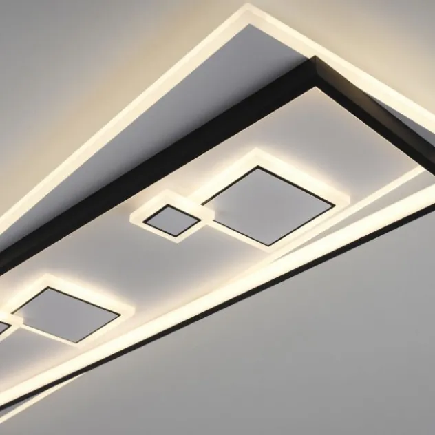 LED Deckenleuchte rechteckig schwarz weiß schaltbar warmweiß Licht