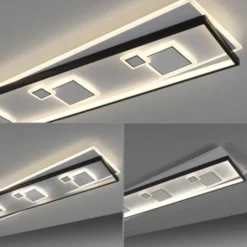 LED Deckenleuchte rechteckig schwarz weiß schaltbar warmweiß Licht