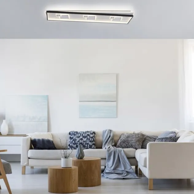 LED Deckenleuchte rechteckig schwarz weiß schaltbar warmweiß Licht