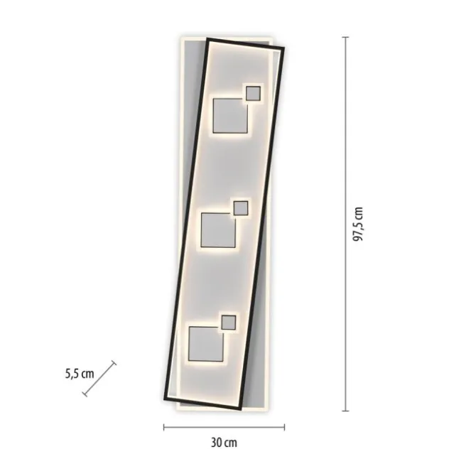 LED Deckenleuchte rechteckig schwarz weiß schaltbar warmweiß Licht