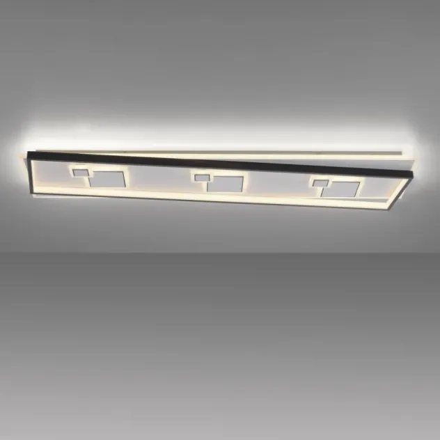 LED Deckenleuchte rechteckig schwarz weiß schaltbar warmweiß Licht