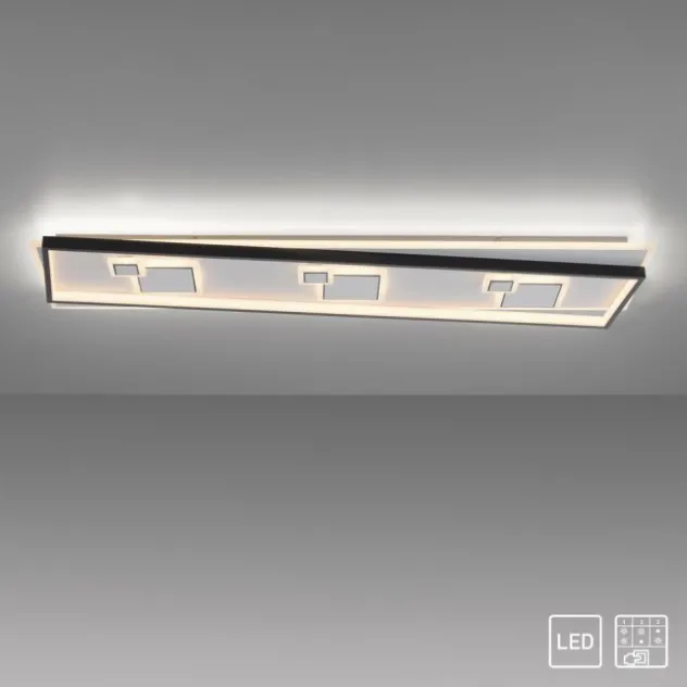 LED Deckenleuchte rechteckig schwarz weiß schaltbar warmweiß Licht