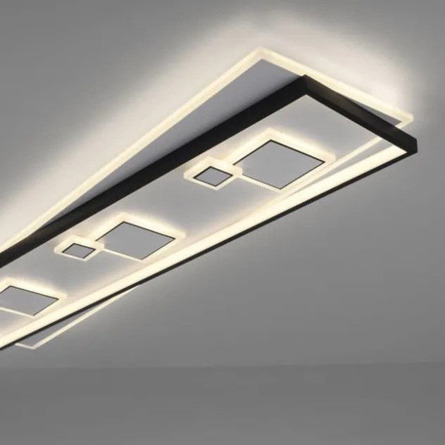 LED Deckenleuchte rechteckig schwarz weiß schaltbar warmweiß Licht