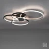 LED Deckenleuchte rund mit 6 Lichtkreisen schwarz aluminium warmweiß