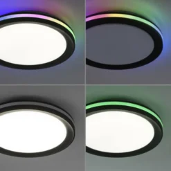 LED Deckenleuchte rund Multicolor schwarz dimmbar Fernbedienung RGB+CCT