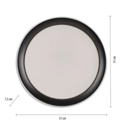 LED Deckenleuchte, rund, schwarz, Smart Home, Farbwechselmodus, dimmbar