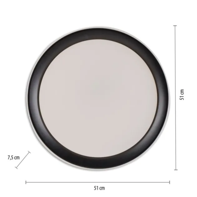 LED Deckenleuchte, rund, schwarz, Smart Home, Farbwechselmodus, dimmbar