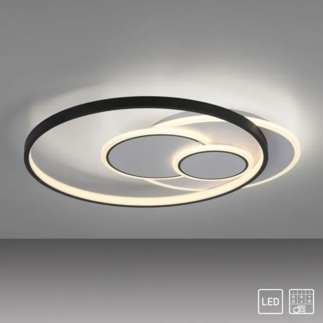 LED Deckenleuchte rund schwarz weiß schaltbar warmweiß Licht