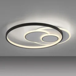 LED Deckenleuchte rund schwarz weiß schaltbar warmweiß Licht
