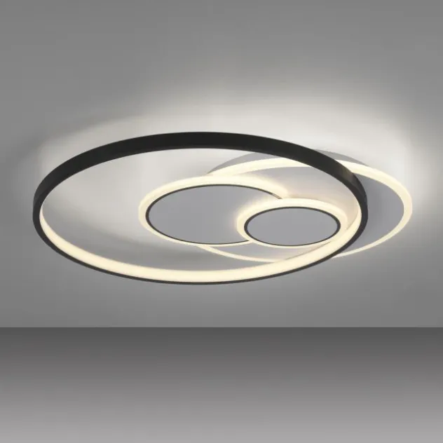 LED Deckenleuchte rund schwarz weiß schaltbar warmweiß Licht