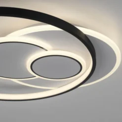 LED Deckenleuchte rund schwarz weiß schaltbar warmweiß Licht