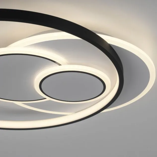 LED Deckenleuchte rund schwarz weiß schaltbar warmweiß Licht