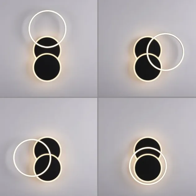 LED Deckenleuchte rund schwarz schwenkbar warmweiß modern