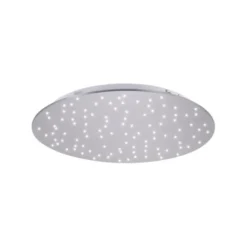 LED Deckenleuchte, rund, stahlfarben, CCT, dimmbar, Ø 48cm, Fernbedienung