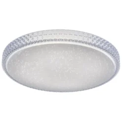 LED-Deckenleuchte, rund, Sternenhimmeloptik, CCT, Ø 60cm, Kristallrand