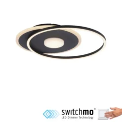 LED Deckenleuchte rund Switchmo schwarz 3 Stufen Dimmung modern